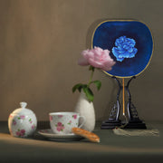Silk Hand Fan - Porcelain Blue - The Peony Girl
