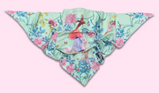 Triangle Silk Scarf - Bunnies and Peonies