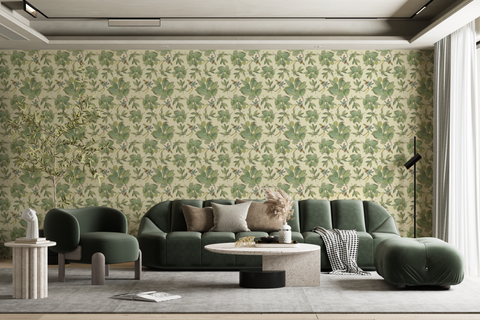 peony green leaves wallpaper