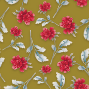 Peony Red (Gold) Wallpaper