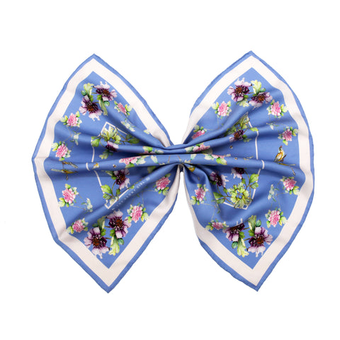 Silk Scarf - Blue Meadow - The Peony Girl