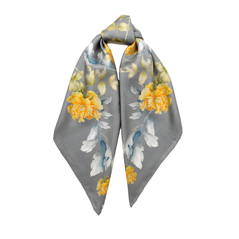 Silk Scarf - Silver Stream - The Peony Girl