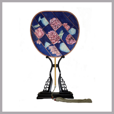 Silk Hand Fan - Peony Collage - The Peony Girl