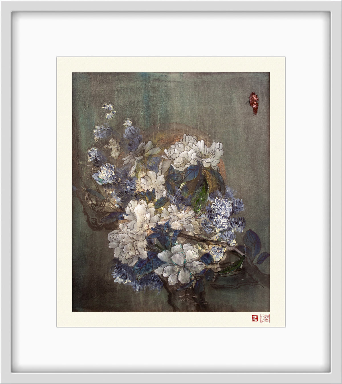 Fine Art Prints: Peony Banquet in the Moonlight - The Peony Girl